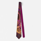 Cravate Necktie Abstraite marron, rose et jaune (Devant)