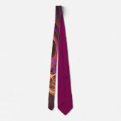 Cravate Necktie Abstraite marron, rose et jaune (Dos)