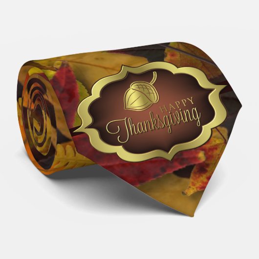 Cravate Necktie - Bon thanksgiving automnal (Roulé)