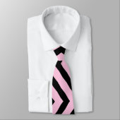 Cravate Necktie Buddy Black Rose Zig Zag Motif (Attaché)