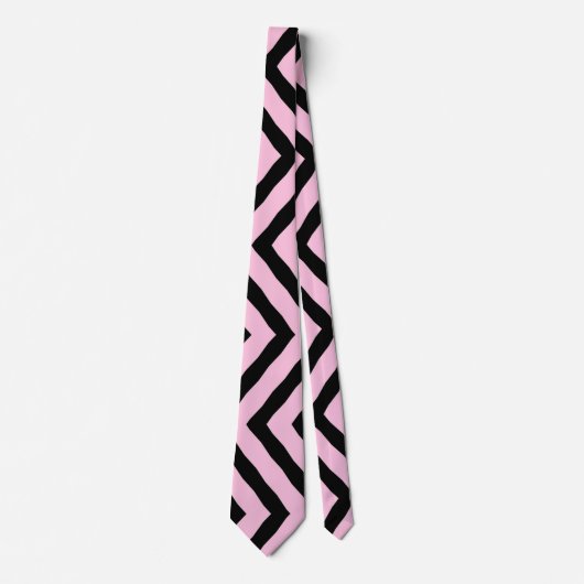 Cravate Necktie Buddy Black Rose Zig Zag Motif (Devant)
