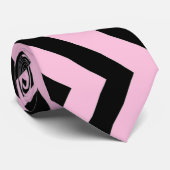 Cravate Necktie Buddy Black Rose Zig Zag Motif (Roulé)
