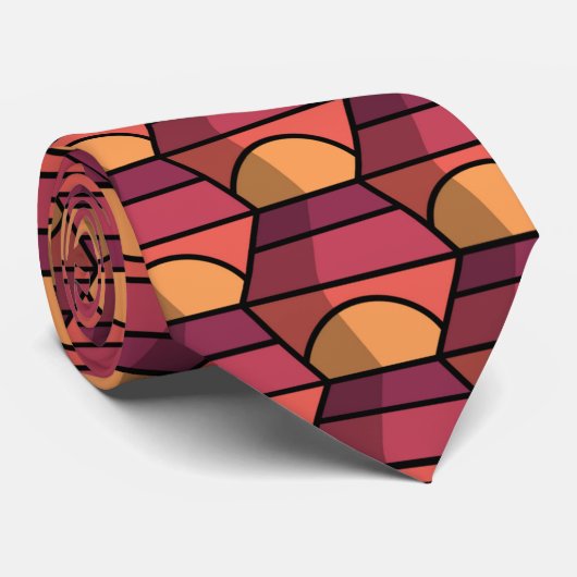 Cravate Necktie Carré d'illusion Abstraite (Roulé)