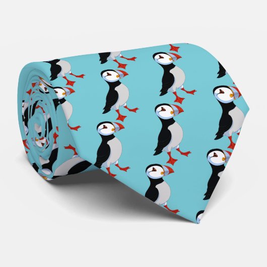 Cravate Necktie Conception Puffins (Roulé)
