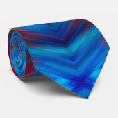 Cravate NECKTIE - Couleurs bleu avec rouge - Mandala Desig (Roulé)