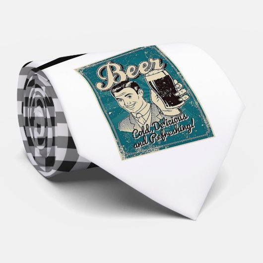 Cravate Necktie de bière Retro (Roulé)