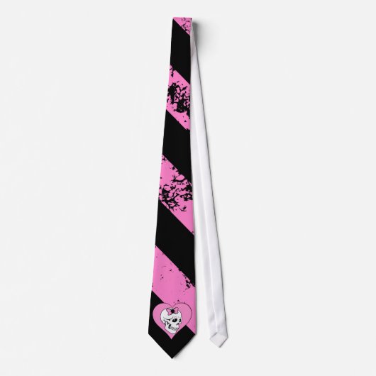 Cravate Necktie EMO cracké cracké amour crâne (Devant)