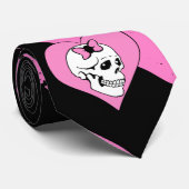 Cravate Necktie EMO cracké cracké amour crâne (Roulé)