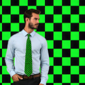 Cravate Necktie en carton vert néon et noir