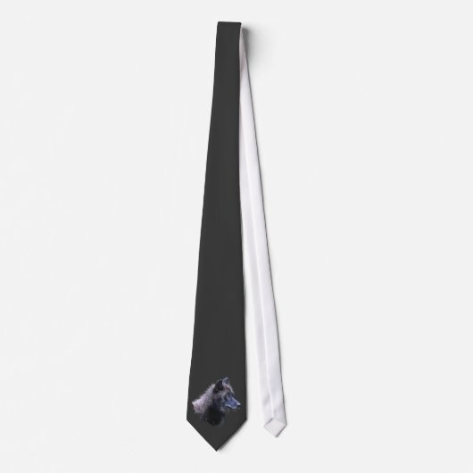 Cravate Necktie faunique Alpha Grey Wolf (Devant)