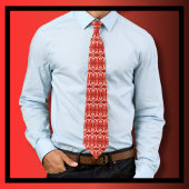 Cravate Necktie Festive Rouge et Blanc Noël