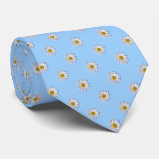 Cravate Necktie - New Daisy on Blue (Roulé)