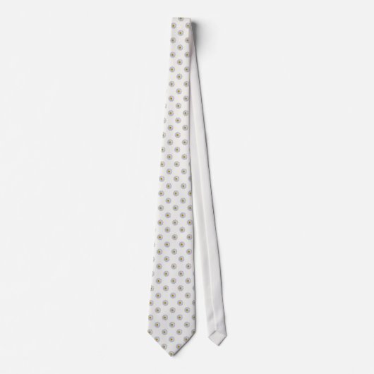 Cravate Necktie - New Daisy on Off White (Devant)