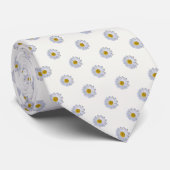 Cravate Necktie - New Daisy on Off White (Roulé)