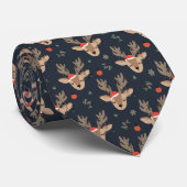Cravate Necktie Reindeer de Noël (Roulé)