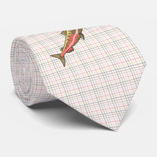 Cravate Necktie - Saumon Chinook sur Plaid
