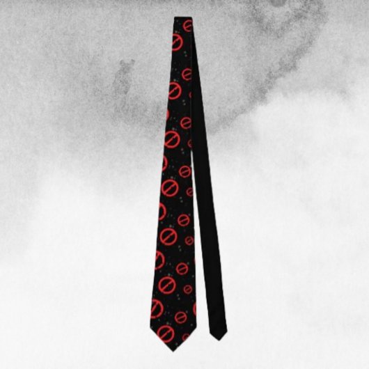 Cravate Necktie Symbole refusée - Rouge gras sur noir