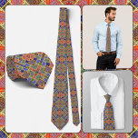 Cravate NECKTIE - Tons bleu, vert jaune et rose<br><div class="desc">Une image multicolore dans les tons Bleu, Vert Jaune & Rose et bien plus est présentée sur cette jolie cravate masculine (chemise et modèle non inclus). L'image couvre l'avant et l'arrière de la cravate. ► Il ne peut pas être retiré ou remplacé de l'avant (voir NOTE ci-dessous) mais peut être...</div>