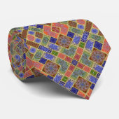 Cravate NECKTIE - Tons bleu, vert jaune et rose (Roulé)