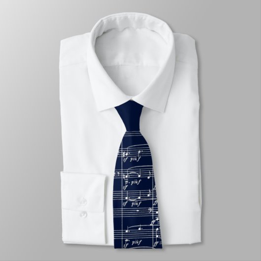 Cravate Necktie - Tristan und Isolde Score (Bleu foncé) (Attaché)