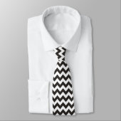 Cravate Necktie Zigzag avec Chevrons noirs et blancs (Attaché)
