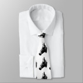 Cravate Neckties de Cheval noir et blanc (Attaché)