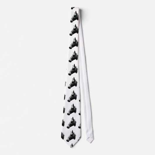 Cravate Neckties de Cheval noir et blanc (Devant)