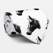 Cravate Neckties de Cheval noir et blanc (Roulé)