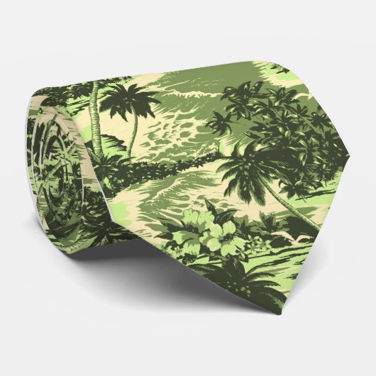 Cravate Neckties de Napili Bay Tropical Hawaiian (Roulé)