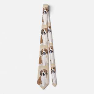 Cravate Nederlandse Kooikerhondje Peinture - Chien Art