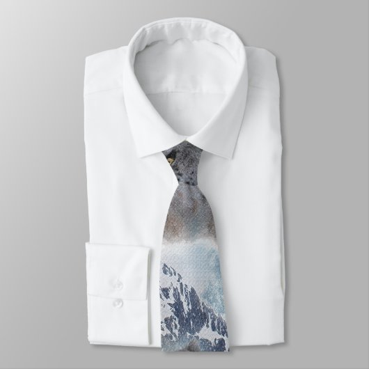 Cravate NEIGE LEOPARD Espèces menacées de Gros Chat (Attaché)