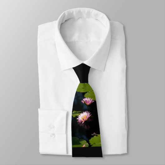 Cravate Nénuphar rose Lotus (Attaché)