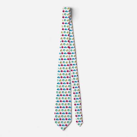 Cravate Neo Memphis Style Motif 02 coloré (Devant)