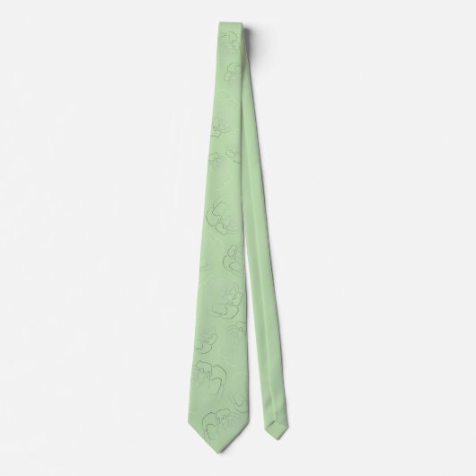 Cravate Neo Mint Green Silver Floral Mariage (Devant)