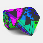 Cravate Neon abstrait. (Roulé)