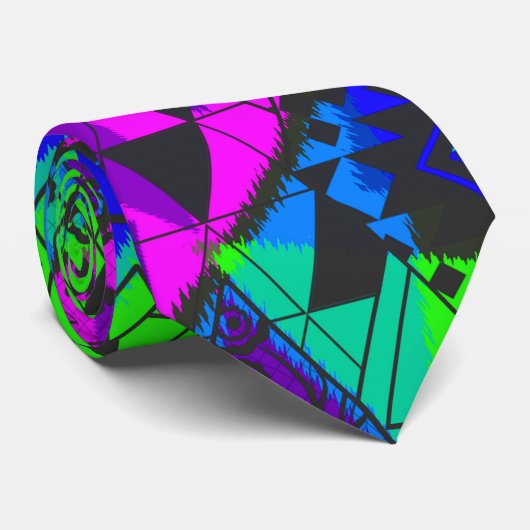 Cravate Neon abstrait. (Roulé)