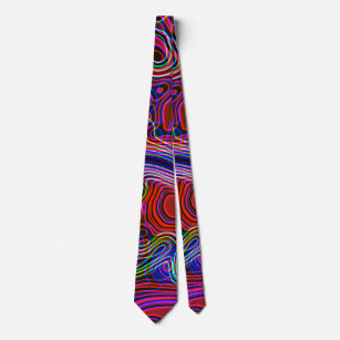 Cravate Neon coloré arc-en-ciel Abstrait