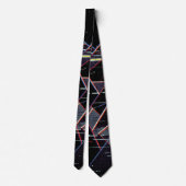 Cravate Neon Glitchcore Geometric Shapes on Black (Dos)
