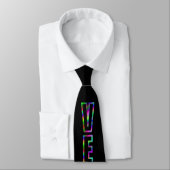 Cravate Neon graphique VEGAS vertical noir (Attaché)
