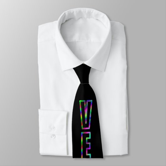 Cravate Neon graphique VEGAS vertical noir (Attaché)