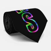 Cravate Neon graphique VEGAS vertical noir (Roulé)