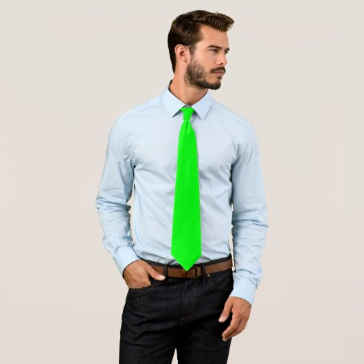 Cravate Neon Green Retro Simple tendance moderne 80s (En situation)