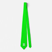 Cravate Neon Green Simple Monogramme tendance simple Monog (Devant)