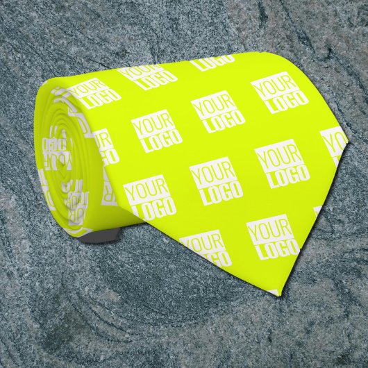 Cravate néon jaune - ajouter le logo