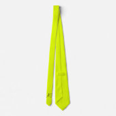 Cravate Néon jaune rétro Monogramme Fluorescent brillant (Dos)