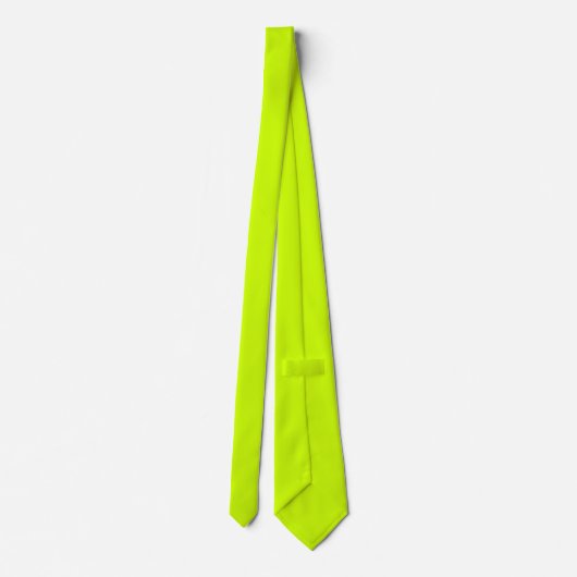 Cravate Neon Lime Jaune Couleur Solide | Classique | Éléga (Dos)