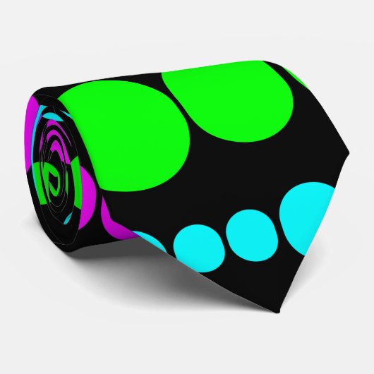 Cravate Neon Modern Rectangles (Roulé)