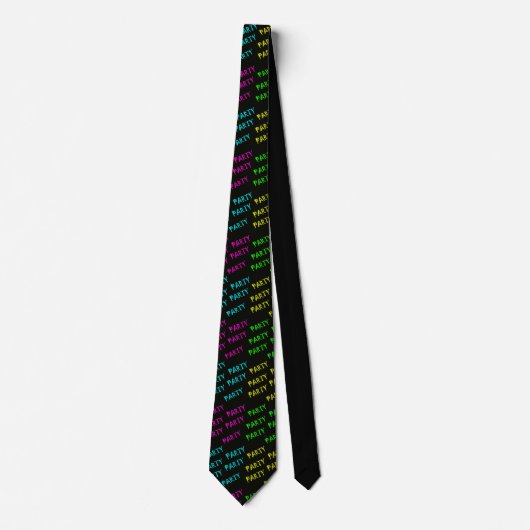 Cravate Neon Party Glow In Dark Print Necktie (Devant)