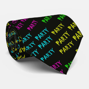 Cravate Neon Party Glow In Dark Print Necktie