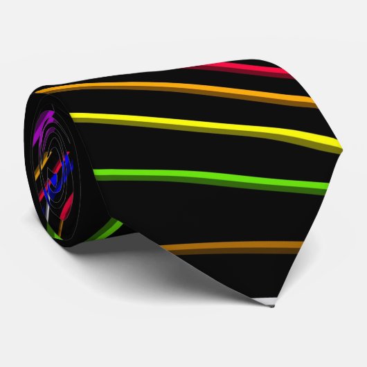 CRAVATE NEON RAINBOW STRIPES (Roulé)